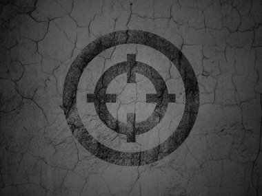 Business concept: Target on grunge wall background