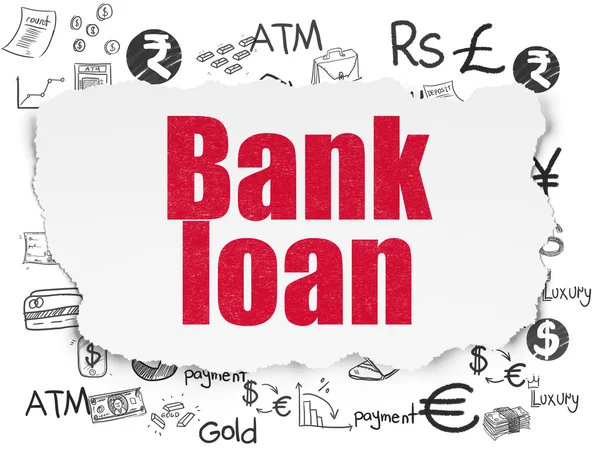 Bankenkonzept: Bankkredit auf zerrissenem Papier — Stockfoto