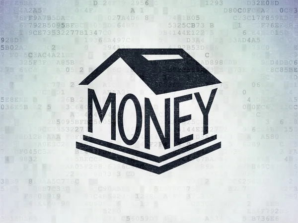 Currency concept: Money Box on Digital Paper background — Zdjęcie stockowe