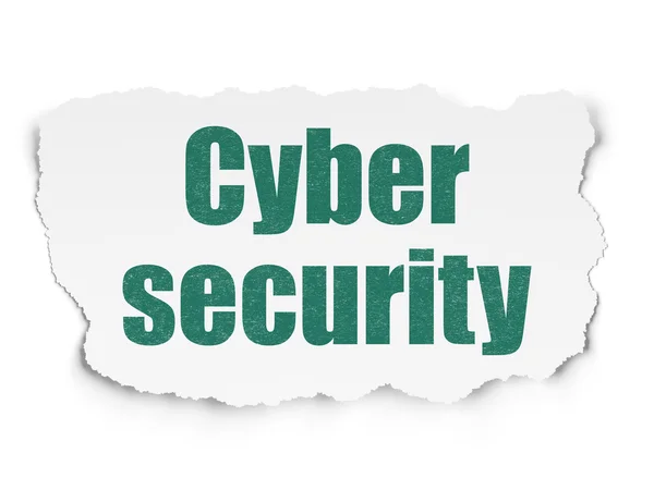 Bescherming concept: de veiligheid van de cyberruimte op gescheurd papier achtergrond — Stockfoto