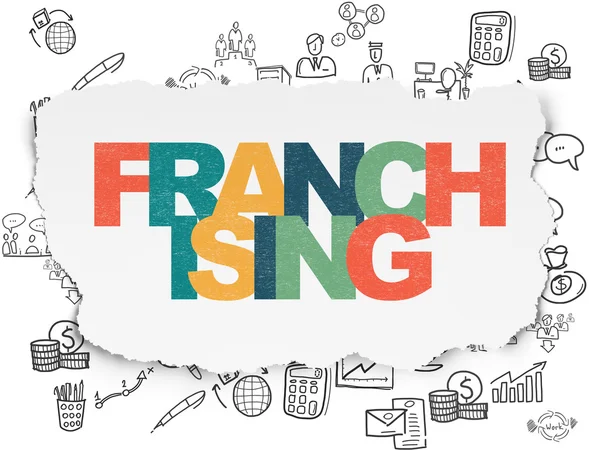 Finance concept: Franchising on Torn Paper background — Stock Photo, Image