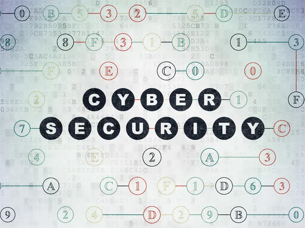 Concept de confidentialité : Cybersécurité sur fond de papier numérique — Photo