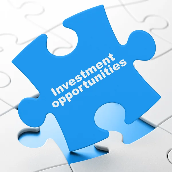 Koncepcja finansowania: możliwości inwestycyjnych na tle puzzle — Zdjęcie stockowe
