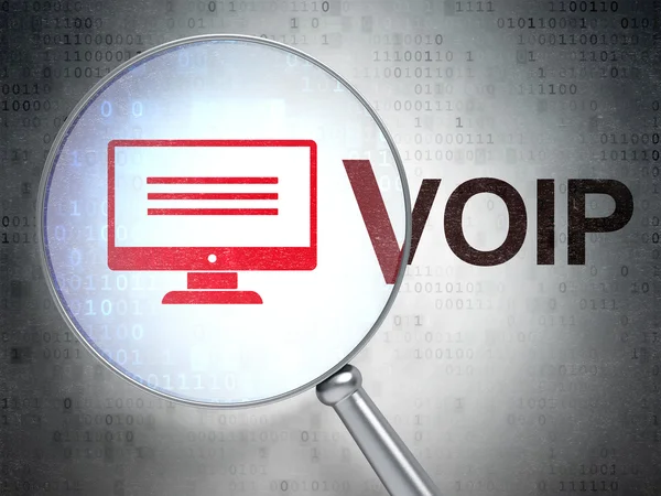 Concept de conception Web : Moniteur et VOIP avec verre optique — Photo