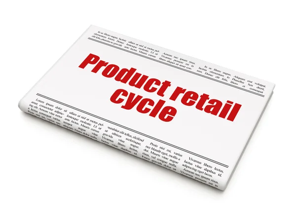 Concept publicitaire : titre du journal Product retail Cycle — Photo