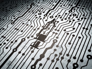 Medicine concept: circuit board with Syringe