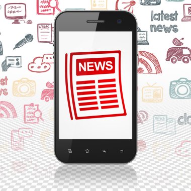 News concept: Smartphone with Newspaper on display