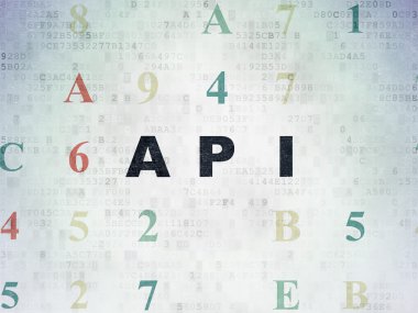 Database concept: Api on Digital Paper background