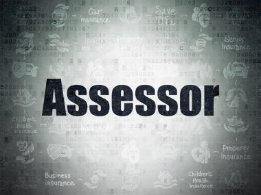 Insurance concept: Assessor on Digital Paper background
