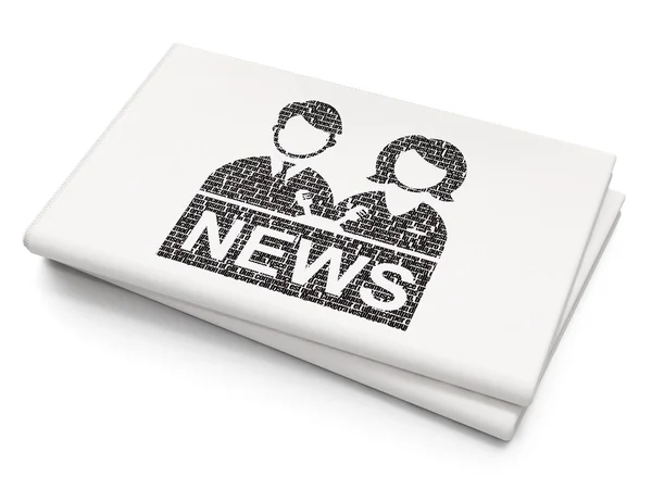 News concept: Anchorman on Blank Newspaper background — Stock Photo, Image