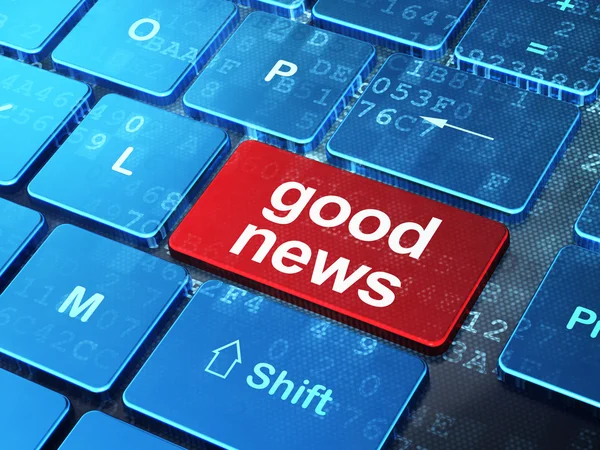 News concept: Good News on computer keyboard background — Stock Photo, Image