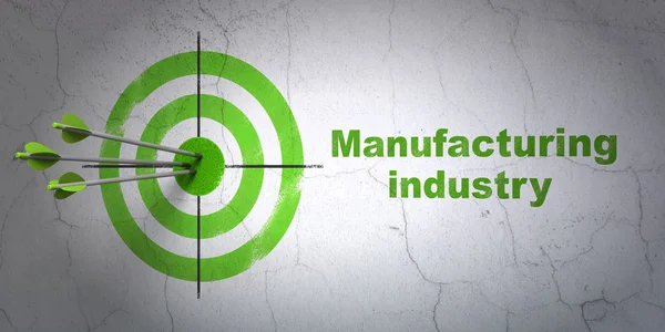 Manufacuring concept: target and Manufacturing Industry on wall background — ストック写真