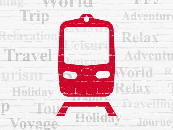 Turisztikai koncepció: a vonat a háttér — Stock Fotó