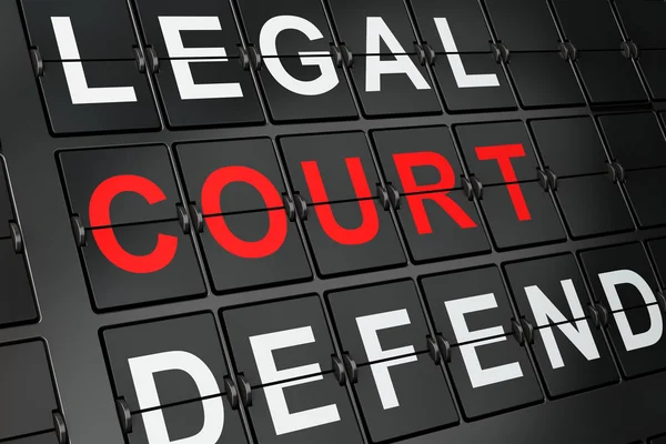 Law concept: Court on airport board background — Φωτογραφία Αρχείου