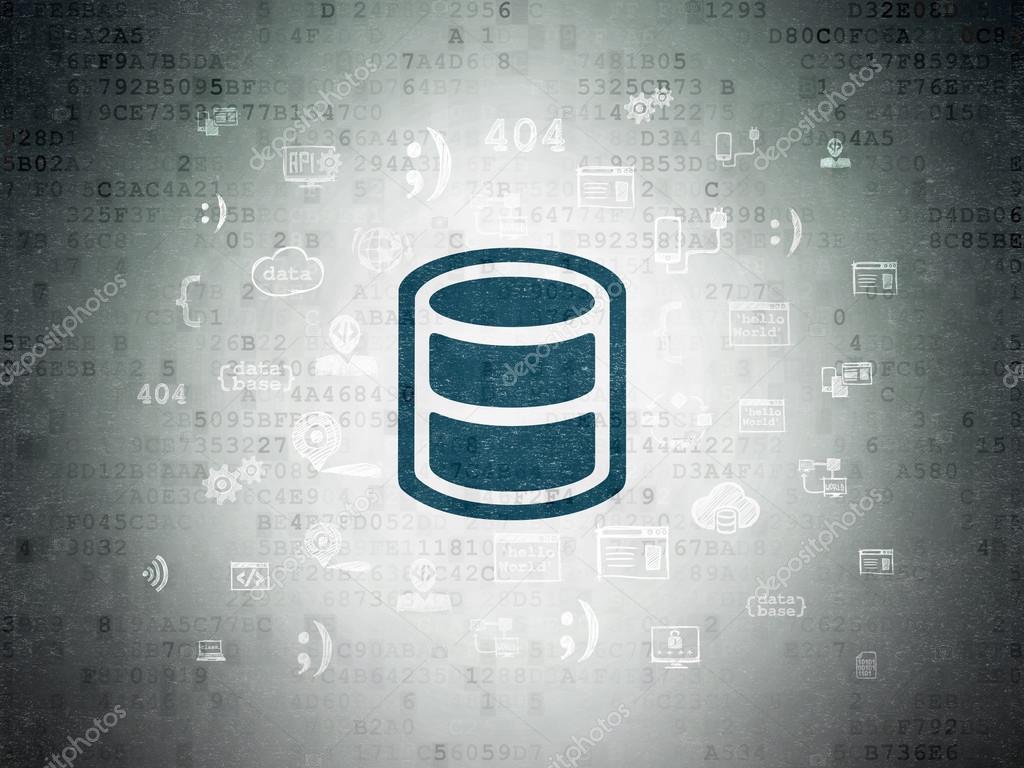 Programming concept: Database on Digital Paper background