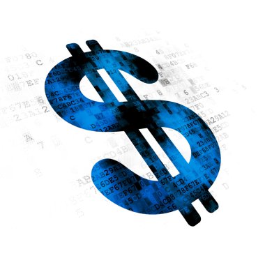 Para kavramı: Doları dijital arka plan üzerinde