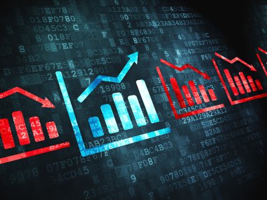 Ekonomi kavramı: grafik dijital arka plan üzerinde
