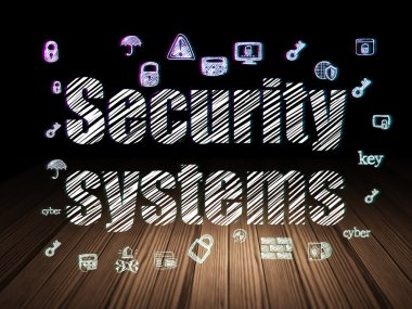 Protection concept: Security Systems in grunge dark room