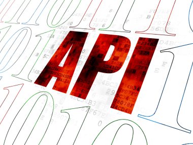 Veritabanı kavramı: API dijital arka plan üzerinde