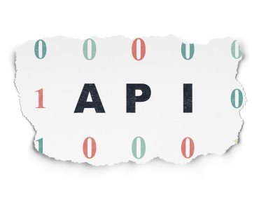 Programlama kavramı: Yırtık Kağıt arkaplanındaki Api