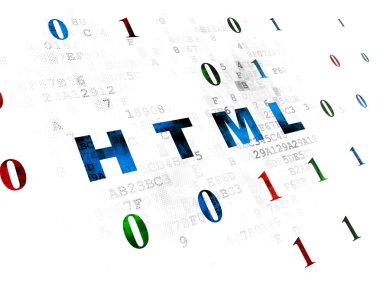 Veritabanı kavramı: Html dijital arka plan üzerinde