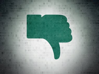 Social media concept: Thumb Down on Digital Paper background