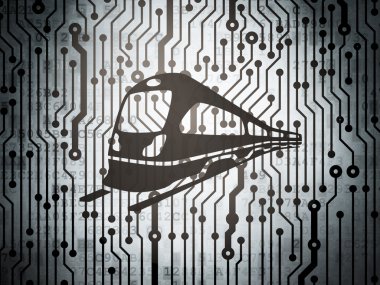 Travel concept: circuit board with Train