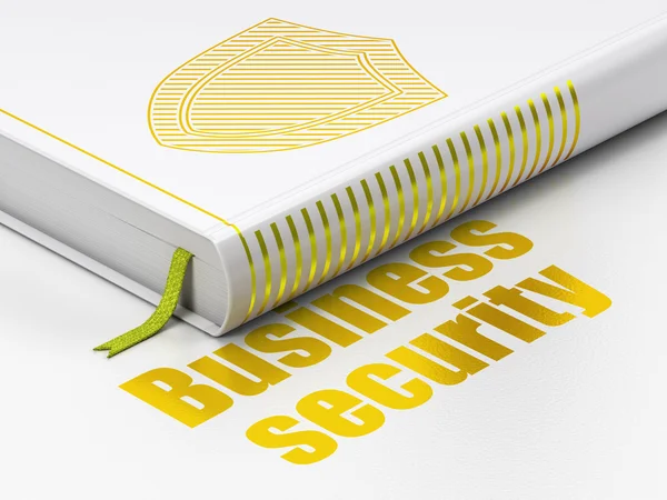 Concepto de seguridad: Escudo de libro, Seguridad empresarial sobre fondo blanco — Foto de Stock