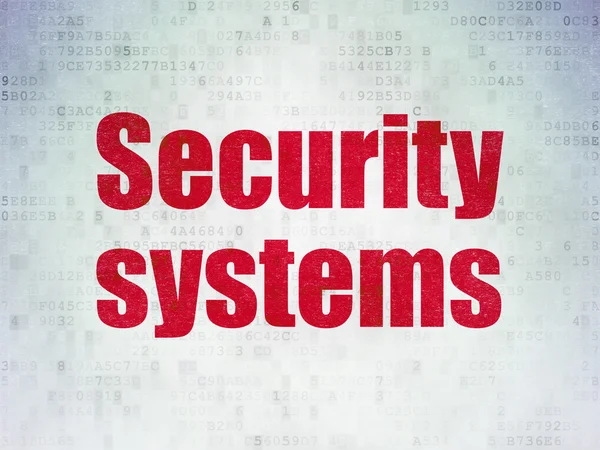 Schutzkonzept: Sicherheitssysteme auf digitalem Papierhintergrund — Stockfoto