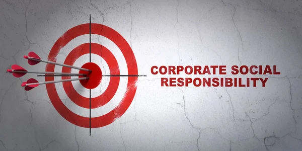 Finance concept: target and Corporate Social Responsibility on wall background — Zdjęcie stockowe