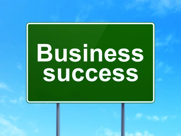 Finance concept: Business Success on road sign background — Stok fotoğraf