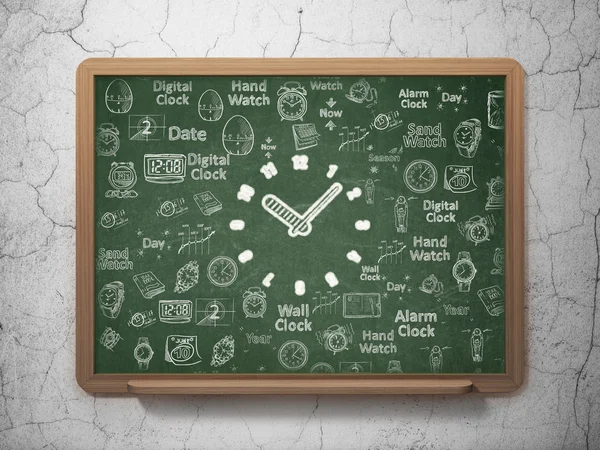 Concept de temps : Horloge sur fond de conseil scolaire — Photo