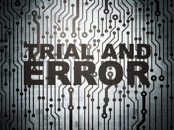 Concetto scientifico: circuito stampato con Trial And Error — Foto Stock