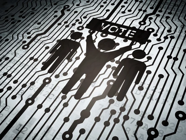 Political concept: circuit board with Election Campaign — Stockfoto