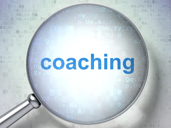 Education concept: Coaching with optical glass — Stock Photo, Image