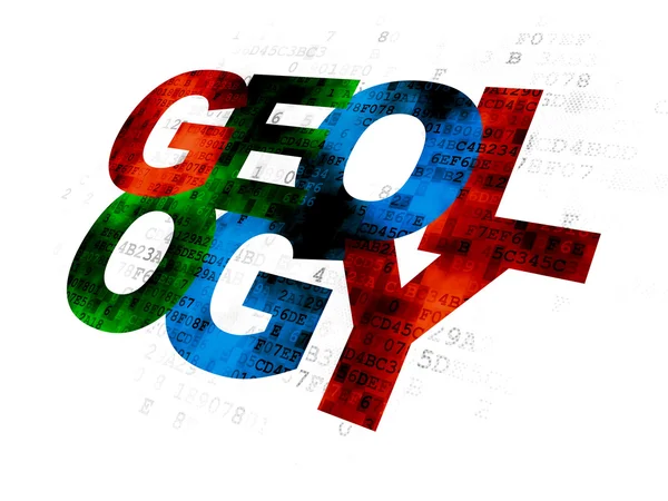 Studying concept: Geology on Digital background — ストック写真
