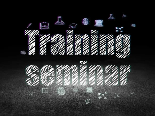 Learning concept: Training Seminar in grunge dark room — 스톡 사진