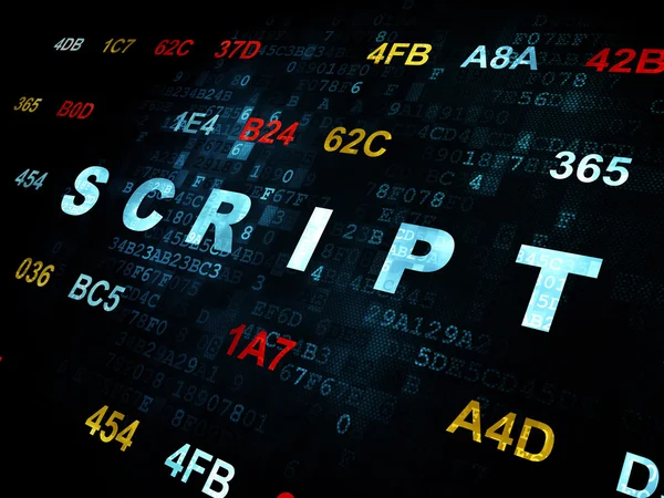 Conceito de software: Script em fundo digital — Fotografia de Stock