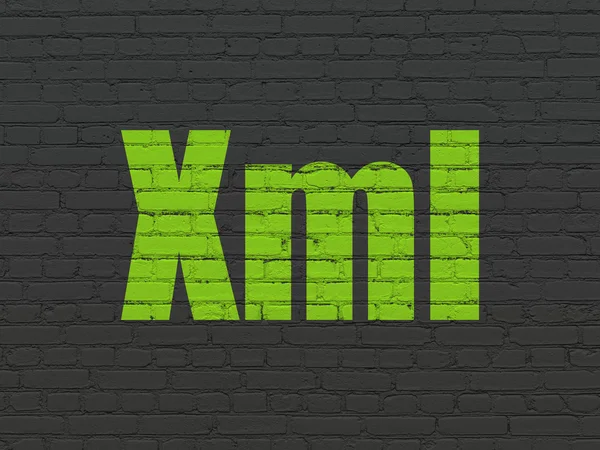 Conceito de programação: Xml no fundo da parede — Fotografia de Stock