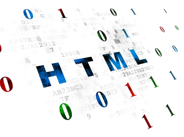 Concept de base de données : Html sur fond numérique — Photo