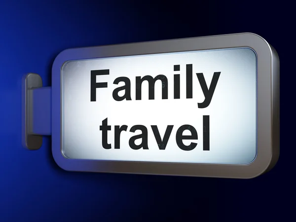 Vacation concept: Family Travel on billboard background — Zdjęcie stockowe
