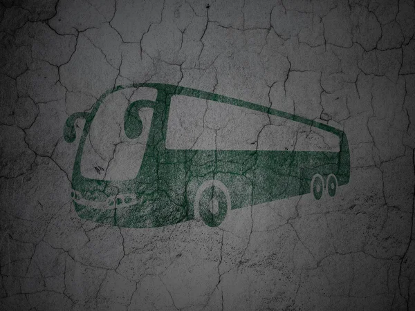 Travel concept: Bus on grunge wall background — 图库照片