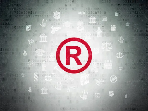 Law concept: Registered on Digital Paper background — 图库照片
