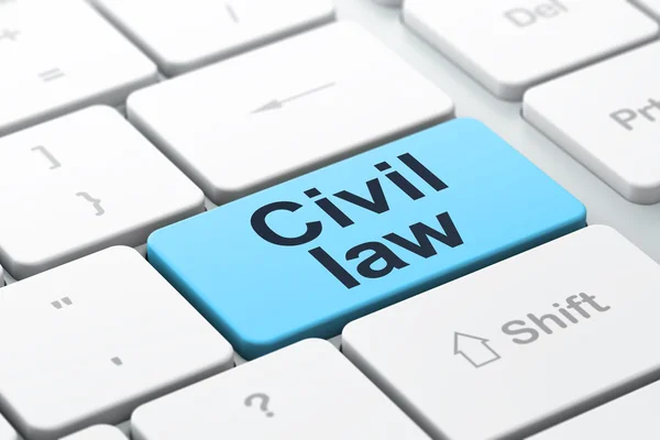 कायदा संकल्पना: संगणक कीबोर्ड पार्श्वभूमीवर नागरी कायदा — स्टॉक फोटो, इमेज
