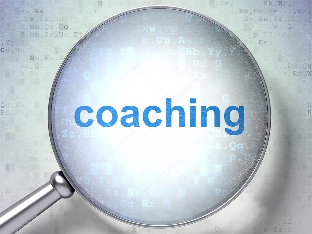 Education concept: Coaching with optical glass