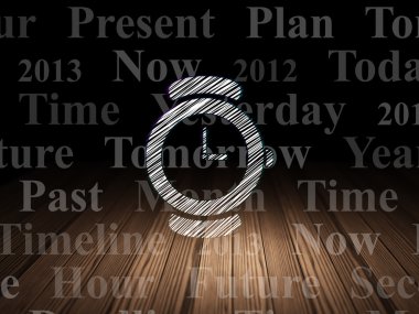 Timeline concept: Watch in grunge dark room