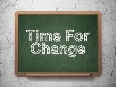 Timeline concept: Time For Change on chalkboard background
