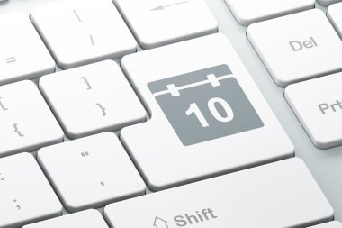 Zaman çizelgesi kavramı: Takvim bilgisayar klavye arka plan üzerinde