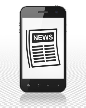 News concept: Smartphone with Newspaper on display