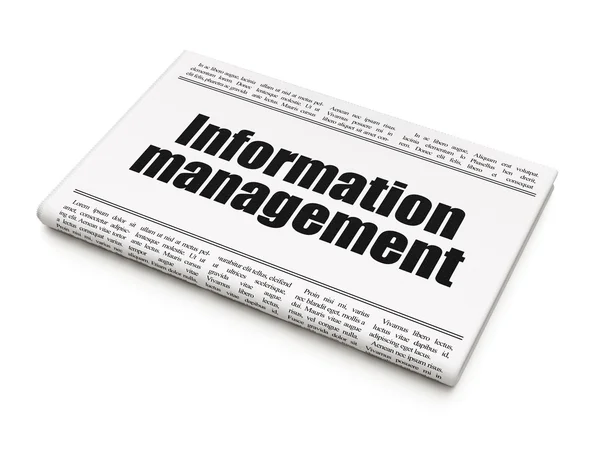 Information concept: newspaper headline Information Management — Stockfoto